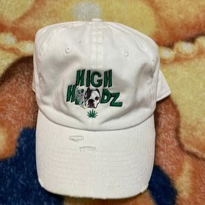 High Headz distressed white hat